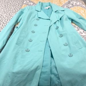 Sky blue rain coat